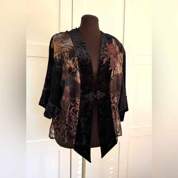 Spencer Alexis Open Front Burnout One Button Top - Picture 4 of 12